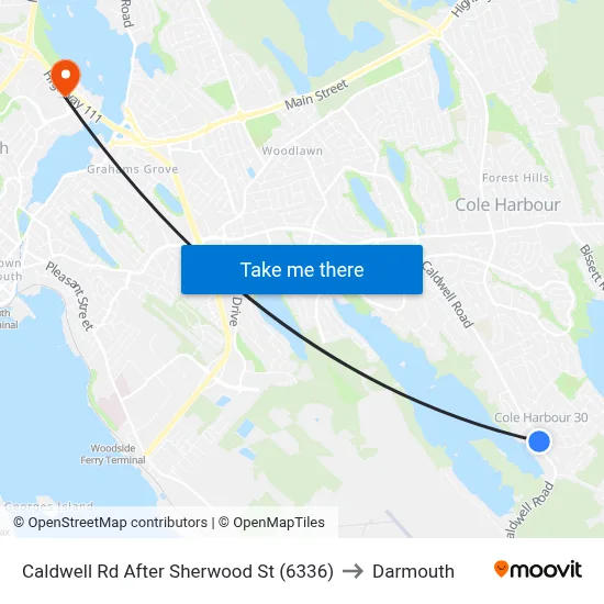 Caldwell Rd After Sherwood St (6336) to Darmouth map