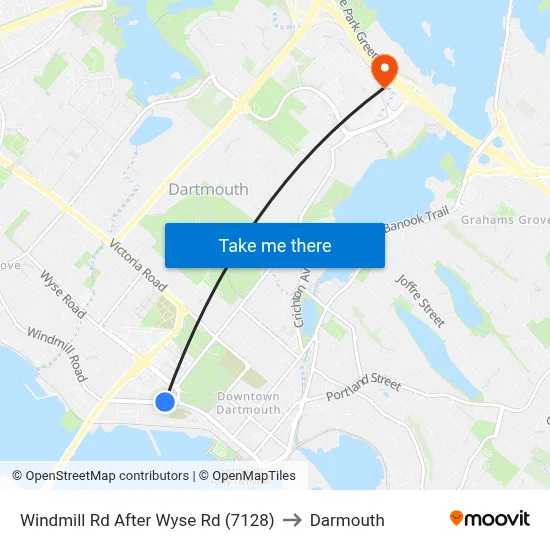 Windmill Rd After Wyse Rd (7128) to Darmouth map