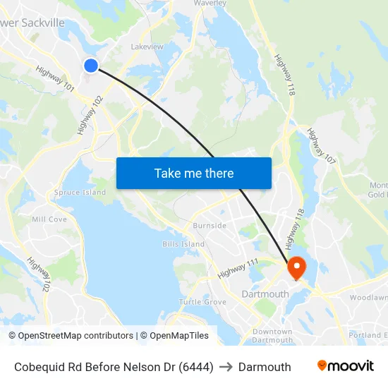 Cobequid Rd Before Nelson Dr (6444) to Darmouth map