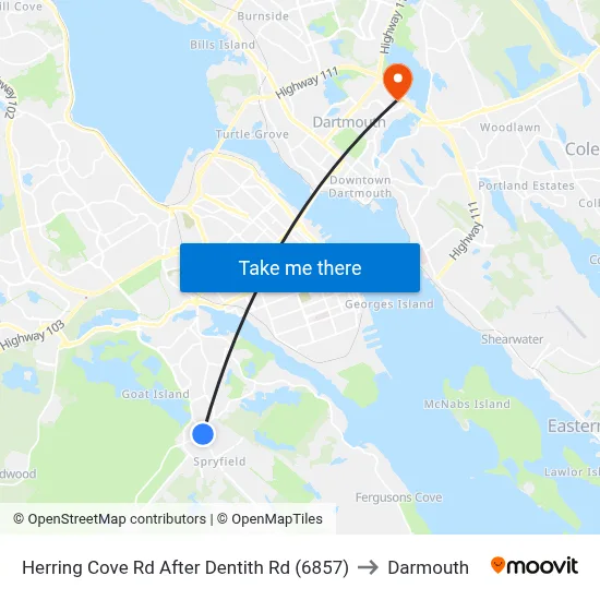 Herring Cove Rd After Dentith Rd (6857) to Darmouth map