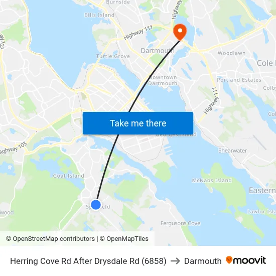 Herring Cove Rd After Drysdale Rd (6858) to Darmouth map
