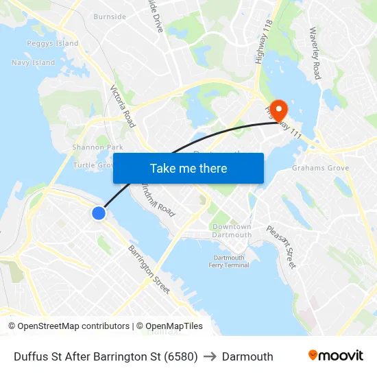 Duffus St After Barrington St (6580) to Darmouth map