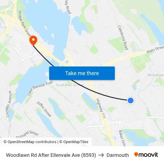 Woodlawn Rd After Ellenvale Ave (8593) to Darmouth map