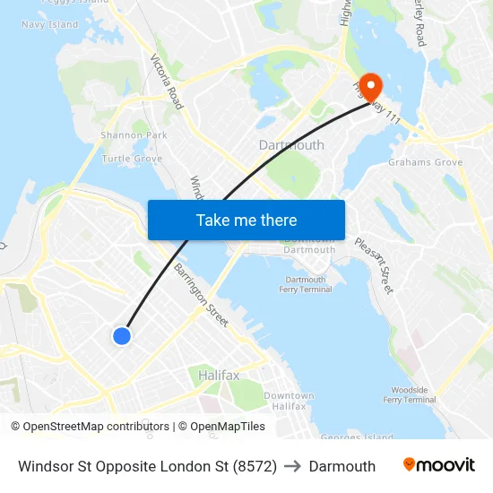 Windsor St Opposite London St (8572) to Darmouth map