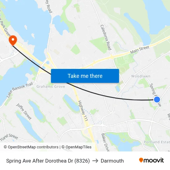 Spring Ave After Dorothea Dr (8326) to Darmouth map