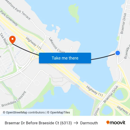 Braemar Dr Before Braeside Ct (6313) to Darmouth map