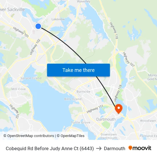 Cobequid Rd Before Judy Anne Ct (6443) to Darmouth map