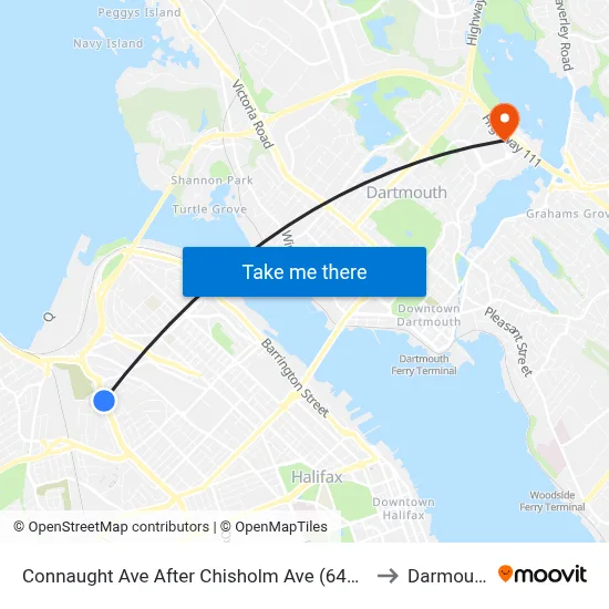 Connaught Ave After Chisholm Ave (6492) to Darmouth map