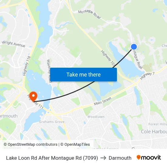 Lake Loon Rd After Montague Rd (7099) to Darmouth map