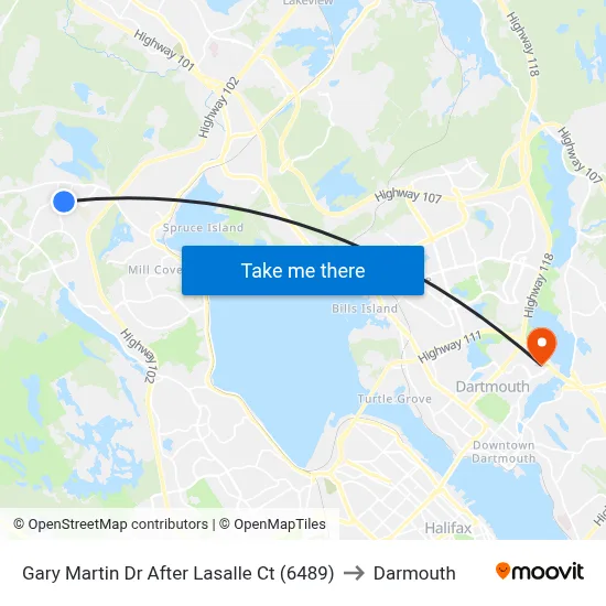 Gary Martin Dr After Lasalle Ct (6489) to Darmouth map