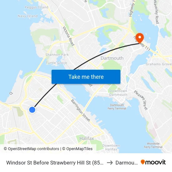 Windsor St Before Strawberry Hill St (8567) to Darmouth map