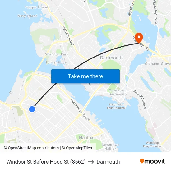 Windsor St Before Hood St (8562) to Darmouth map