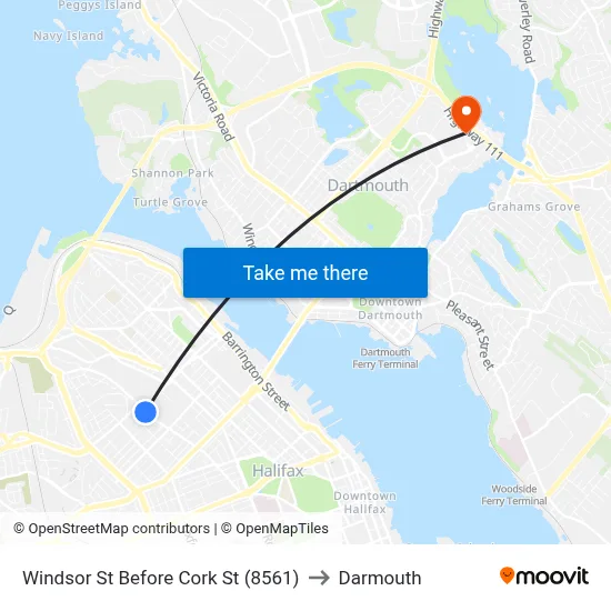 Windsor St Before Cork St (8561) to Darmouth map