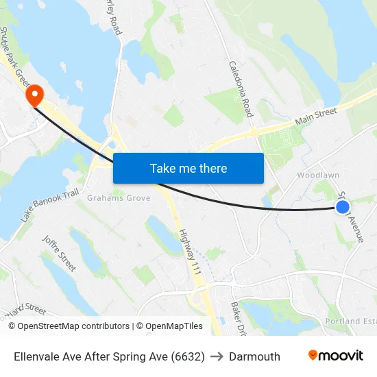 Ellenvale Ave After Spring Ave (6632) to Darmouth map
