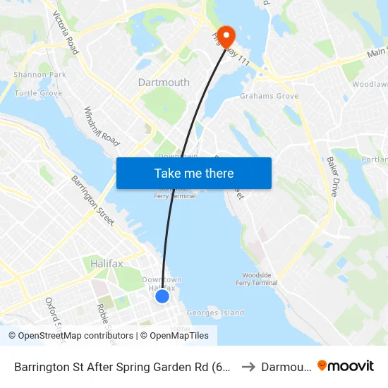 Barrington St After Spring Garden Rd (6124) to Darmouth map