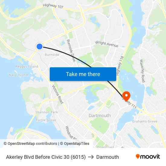 Akerley Blvd Before Civic 30 (6015) to Darmouth map