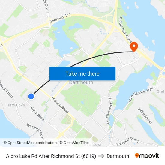 Albro Lake Rd After Richmond St (6019) to Darmouth map