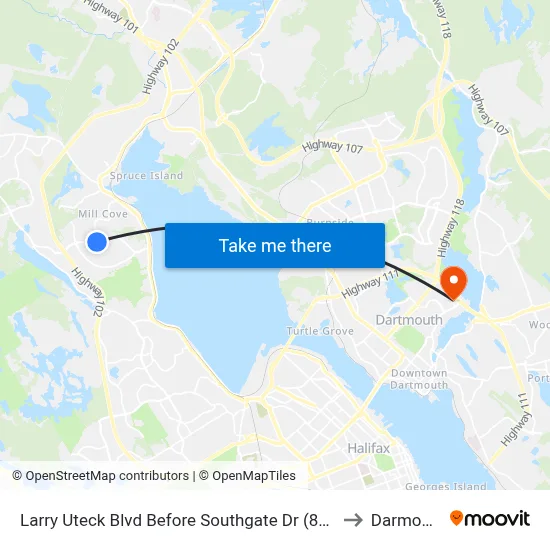 Larry Uteck Blvd Before Southgate Dr (8879) to Darmouth map