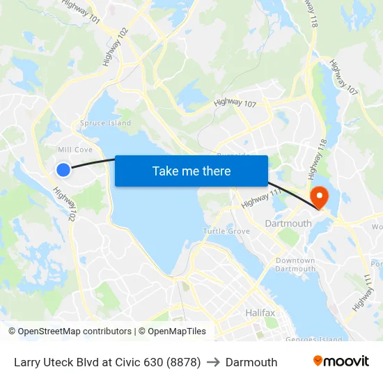 Larry Uteck Blvd at Civic 630 (8878) to Darmouth map