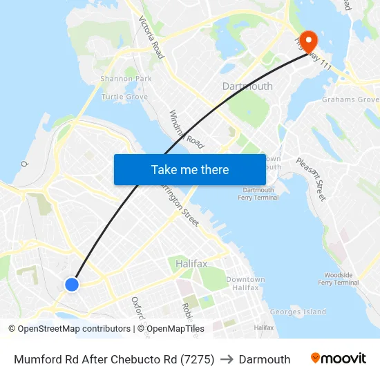 Mumford Rd After Chebucto Rd (7275) to Darmouth map