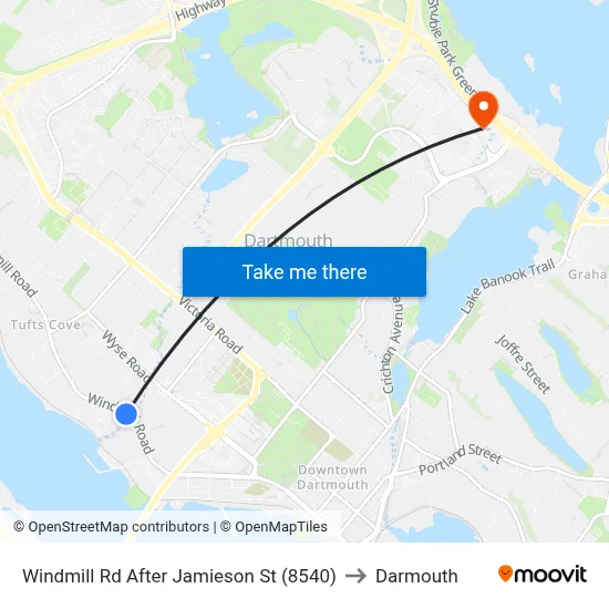 Windmill Rd After Jamieson St (8540) to Darmouth map