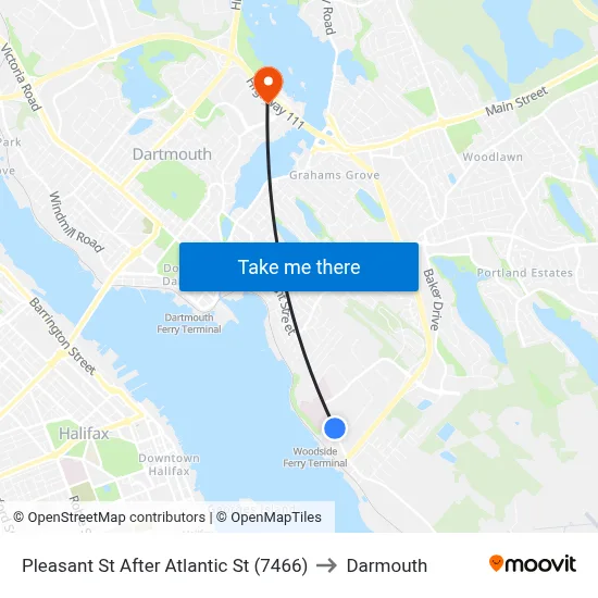 Pleasant St After Atlantic St (7466) to Darmouth map