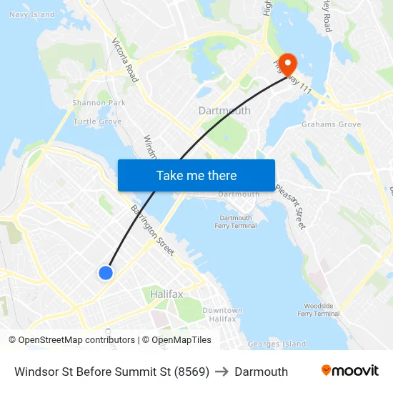 Windsor St Before Summit St (8569) to Darmouth map