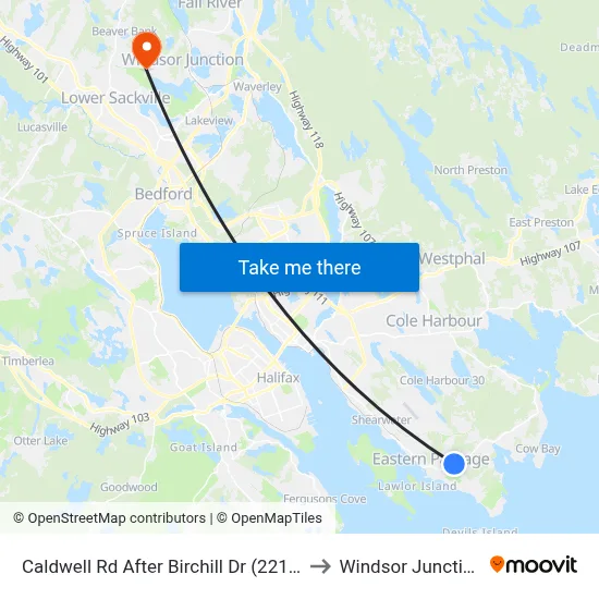 Caldwell Rd After Birchill Dr (2218) to Windsor Junction map