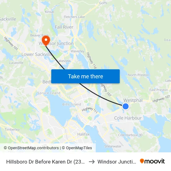 Hillsboro Dr Before Karen Dr (2331) to Windsor Junction map