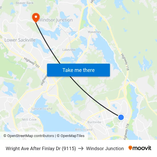 Wright Ave After Finlay Dr (9115) to Windsor Junction map