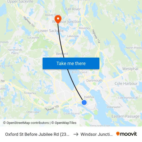 Oxford St Before Jubilee Rd (2308) to Windsor Junction map