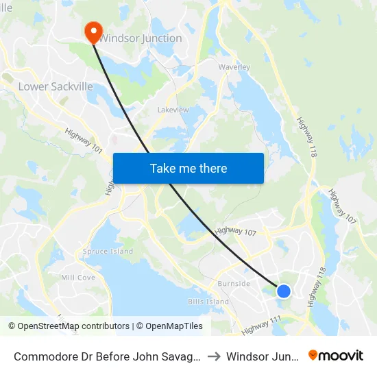 Commodore Dr Before John Savage (2357) to Windsor Junction map
