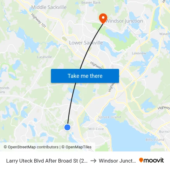 Larry Uteck Blvd After Broad St  (2368) to Windsor Junction map