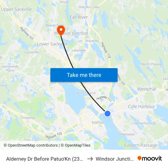 Alderney Dr Before Patuo'Kn (2359) to Windsor Junction map