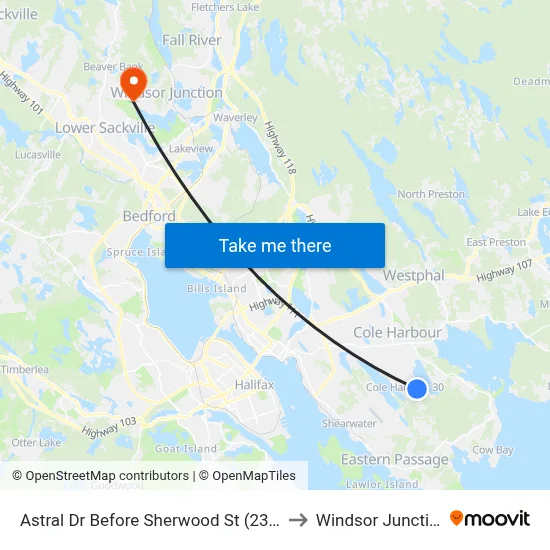 Astral Dr Before Sherwood St (2399) to Windsor Junction map