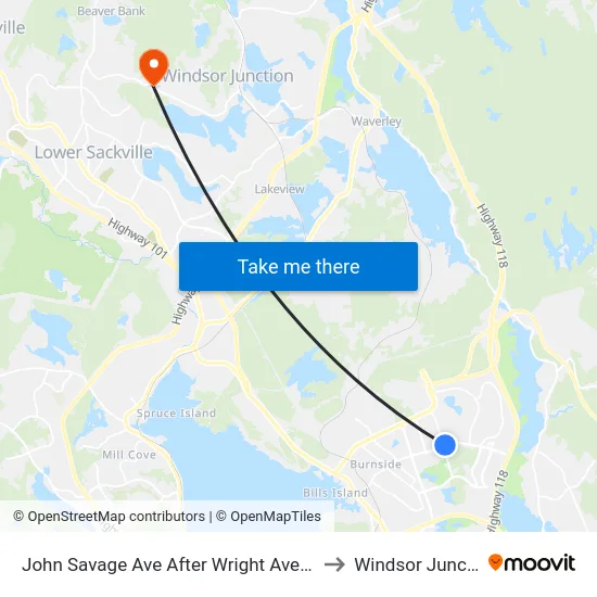 John Savage Ave After Wright Ave (2287) to Windsor Junction map