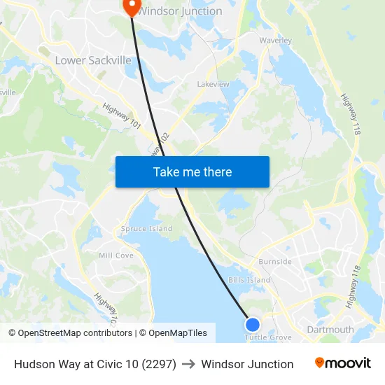 Hudson Way at Civic 10 (2297) to Windsor Junction map