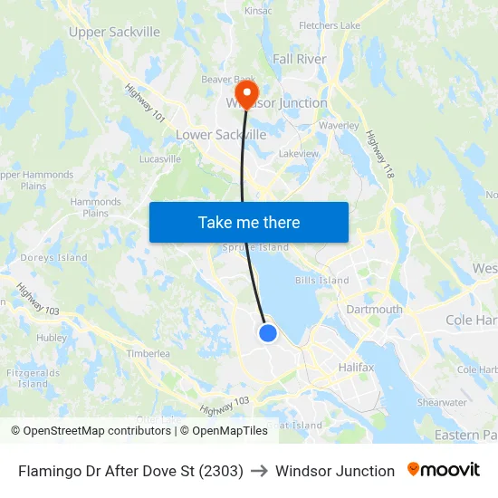 Flamingo Dr After Dove St (2303) to Windsor Junction map