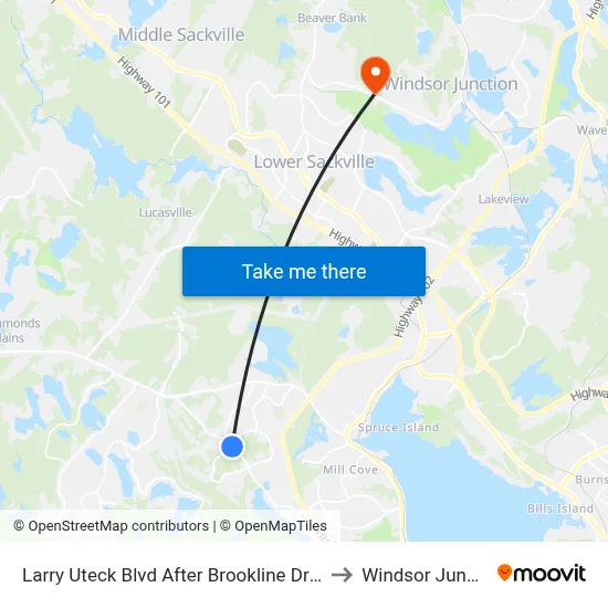 Larry Uteck Blvd After Brookline Dr (2310) to Windsor Junction map