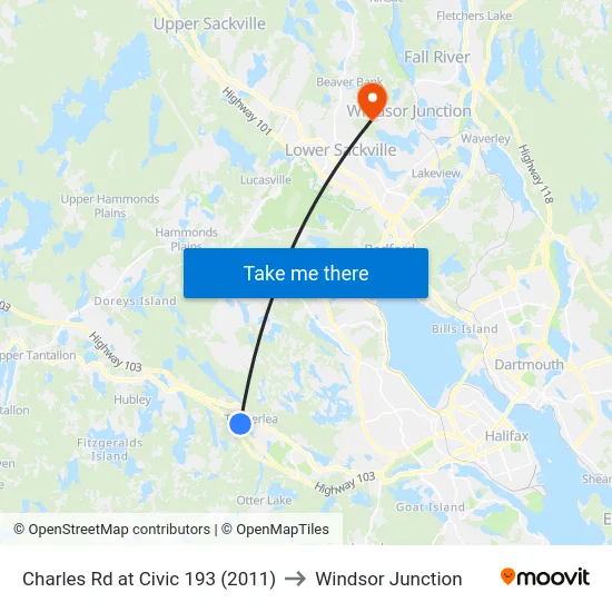 Charles Rd at Civic 193 (2011) to Windsor Junction map