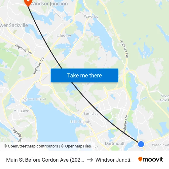 Main St Before Gordon Ave (2022) to Windsor Junction map