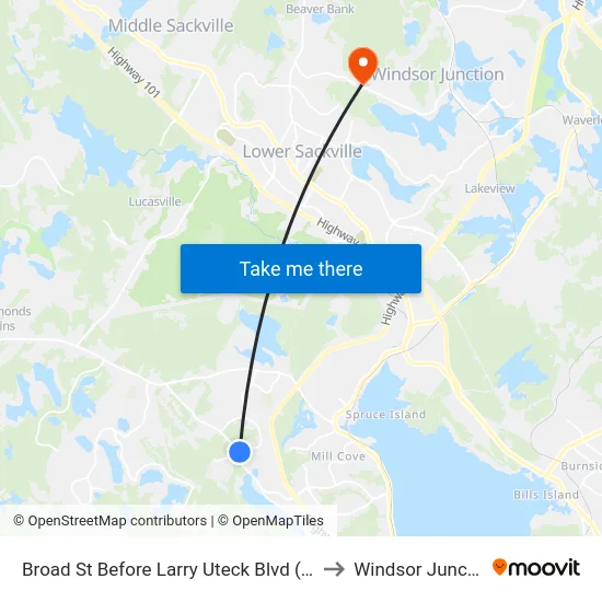 Broad St Before Larry Uteck Blvd (2027) to Windsor Junction map
