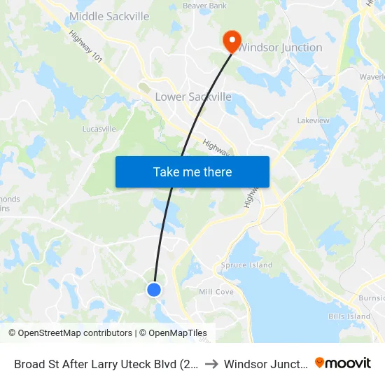 Broad St After Larry Uteck Blvd (2028) to Windsor Junction map