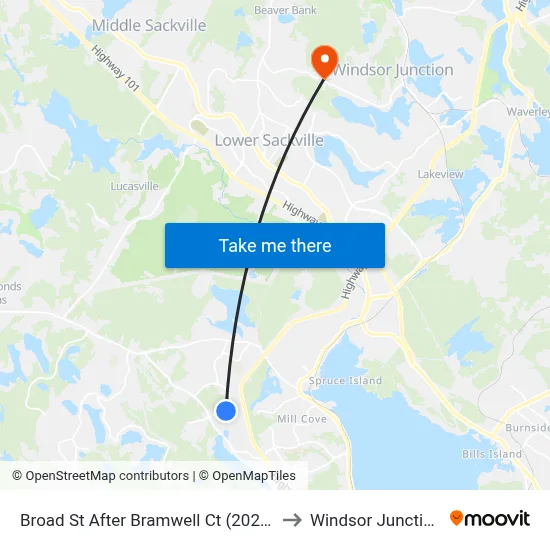 Broad St After Bramwell Ct (2029) to Windsor Junction map
