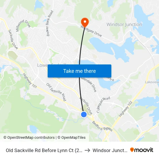 Old Sackville Rd Before Lynn Ct (2037) to Windsor Junction map