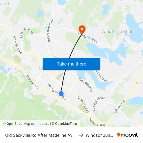 Old Sackville Rd After Madeline Ave (2041) to Windsor Junction map
