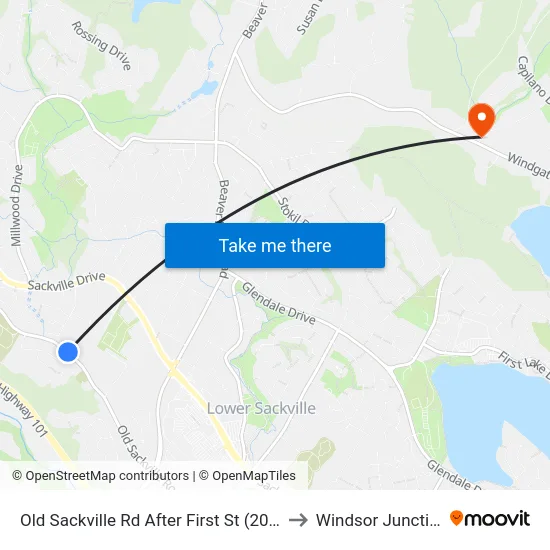 Old Sackville Rd After First St (2057) to Windsor Junction map