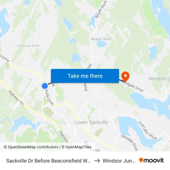 Sackville Dr Before Beaconsfield Way (2063) to Windsor Junction map
