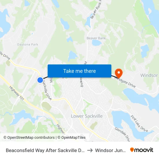 Beaconsfield Way After Sackville Dr (2064) to Windsor Junction map