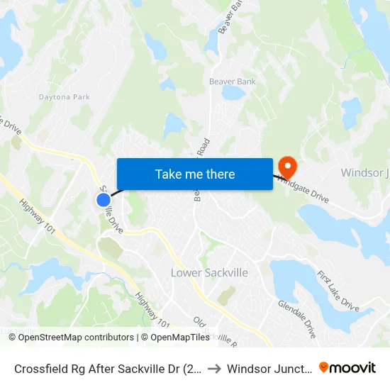 Crossfield Rg After Sackville Dr (2073) to Windsor Junction map
